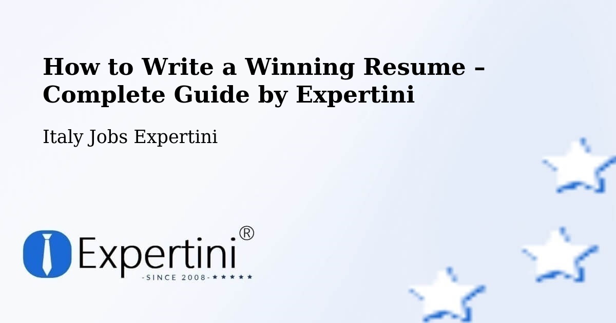 Resume Writing Guide for Job Seekers – Caprie - Caprie, Italy Jobs Expertini